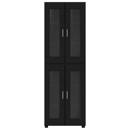 Credenza con porta Nero 60 x 35 x 182 cm Legno multistrato