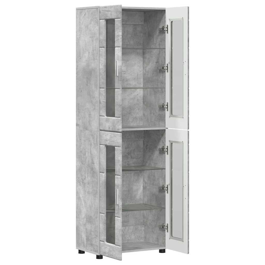 Credenza Grigio cemento 60 x 35 x 182 cm Legno multistrato