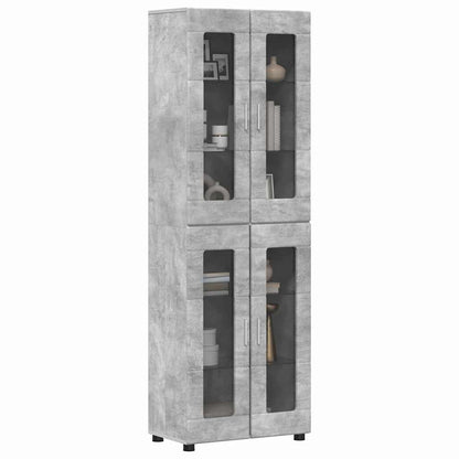Credenza Grigio cemento 60 x 35 x 182 cm Legno multistrato