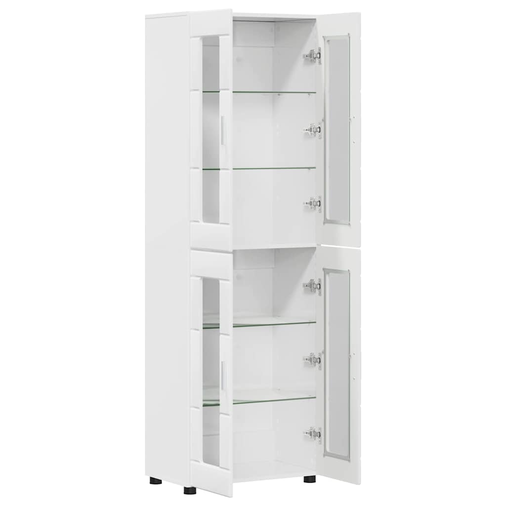 Credenza Bianco Lucido 60 x 35 x 182 cm Legno multistrato