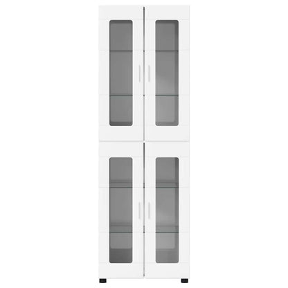 Credenza Bianco Lucido 60 x 35 x 182 cm Legno multistrato