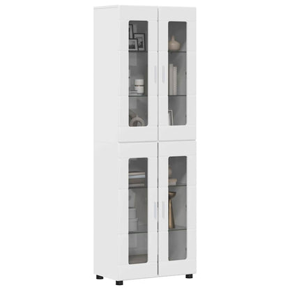 Credenza Bianco Lucido 60 x 35 x 182 cm Legno multistrato