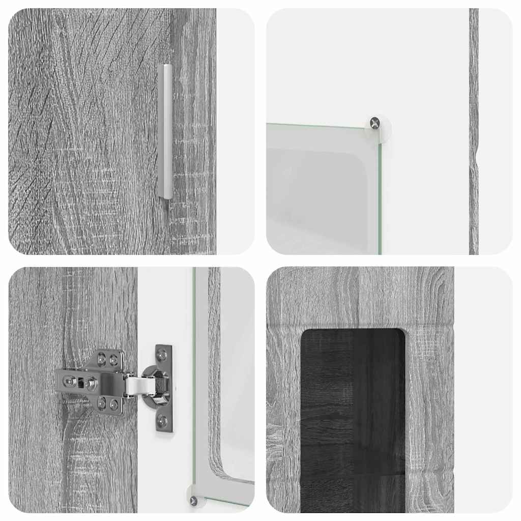 Credenza Grigio Sonoma 60 x 35 x 182 cm Legno multistrato