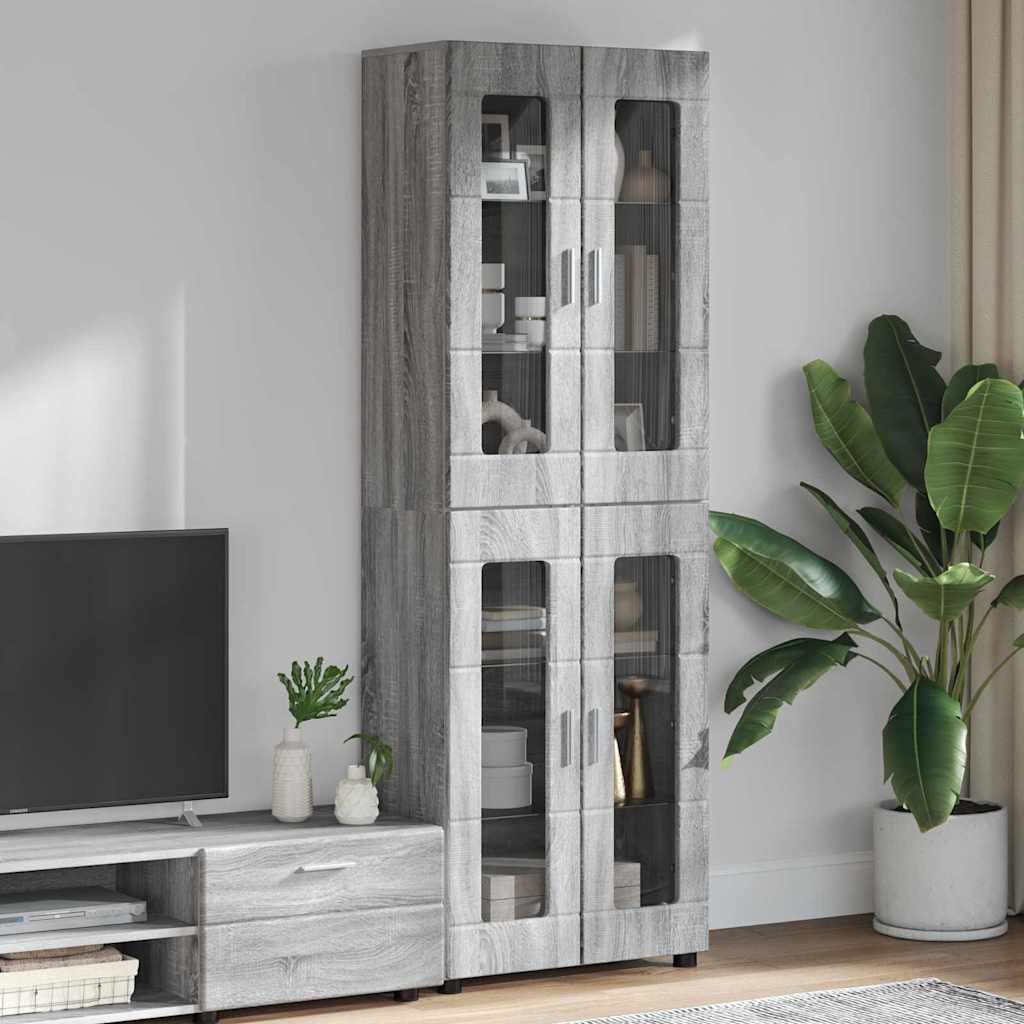 Credenza Grigio Sonoma 60 x 35 x 182 cm Legno multistrato