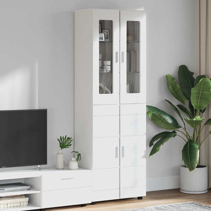 Credenza con porta Bianco 60 x 35 x 182 cm Legno multistrato
