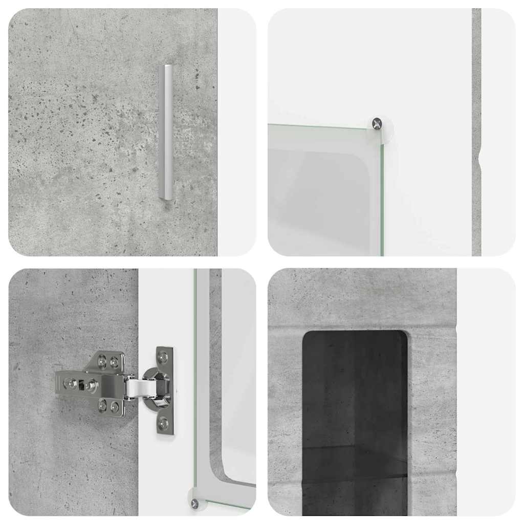 Credenza Grigio cemento 60 x 35 x 182 cm Legno multistrato