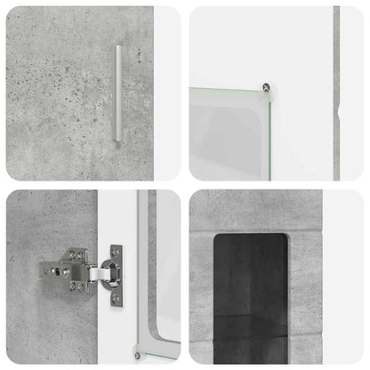 Credenza Grigio cemento 60 x 35 x 182 cm Legno multistrato