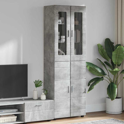 Credenza Grigio cemento 60 x 35 x 182 cm Legno multistrato