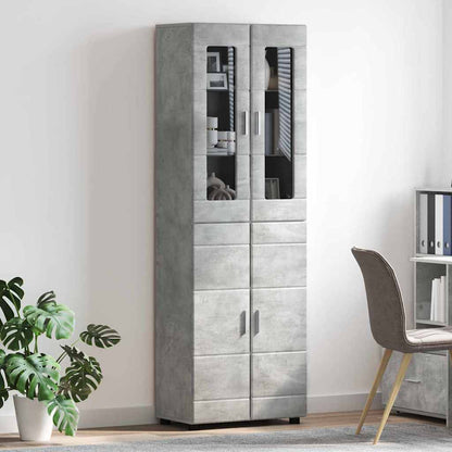 Credenza Grigio cemento 60 x 35 x 182 cm Legno multistrato