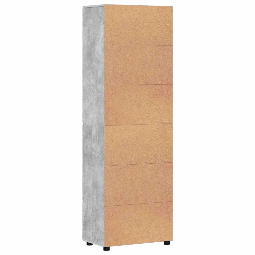 Credenza Grigio cemento 60 x 35 x 182 cm Legno multistrato