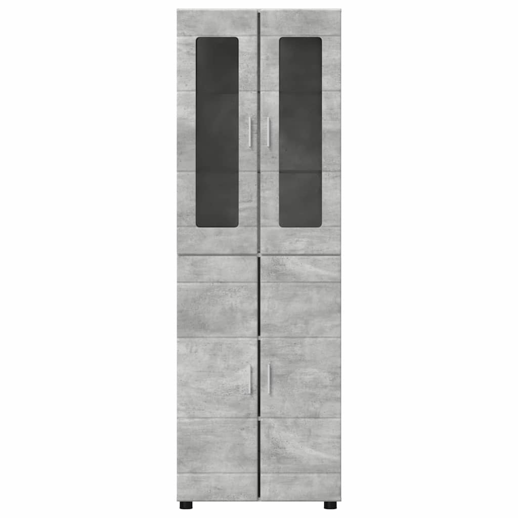 Credenza Grigio cemento 60 x 35 x 182 cm Legno multistrato