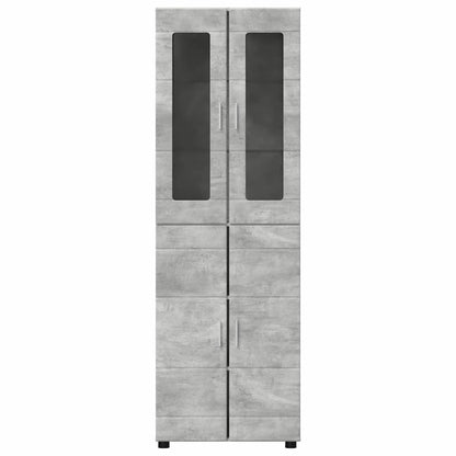 Credenza Grigio cemento 60 x 35 x 182 cm Legno multistrato