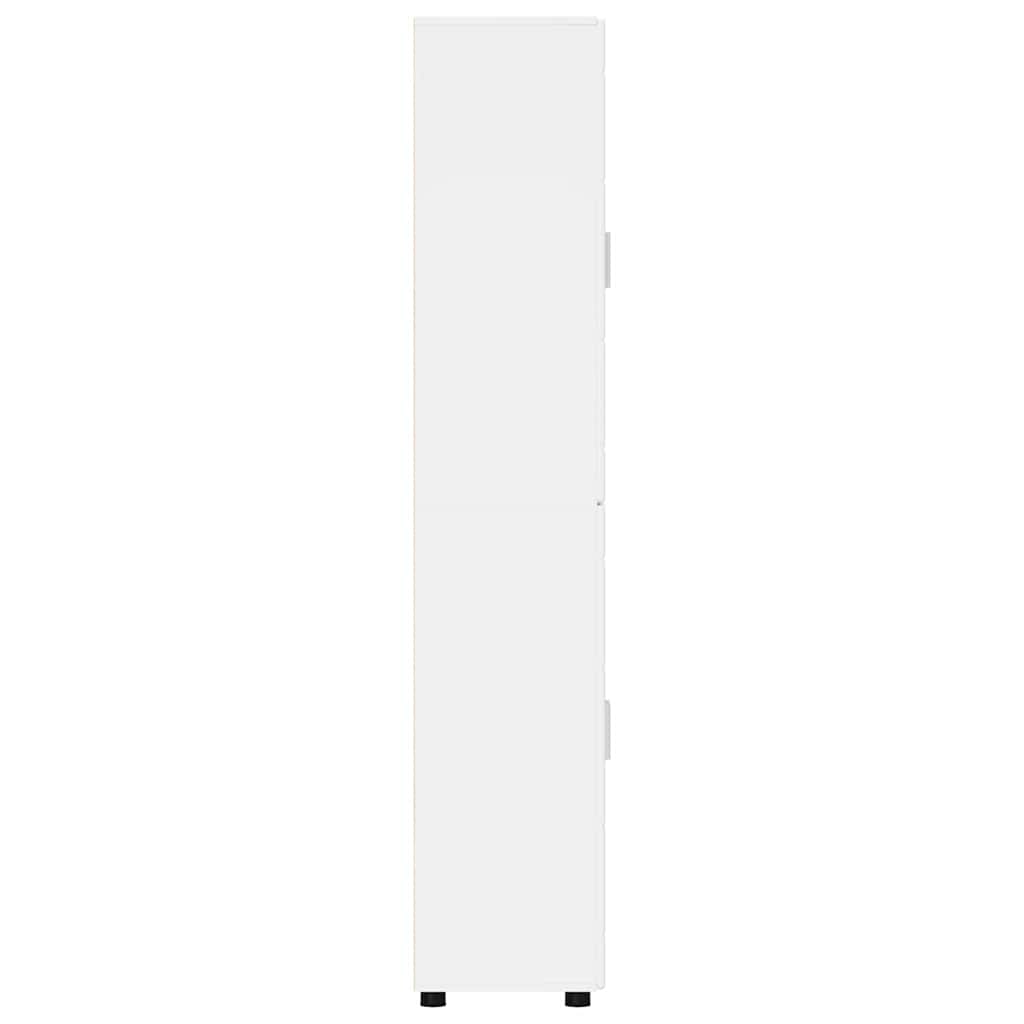 Credenza Bianco Lucido 60 x 35 x 182 cm Legno multistrato