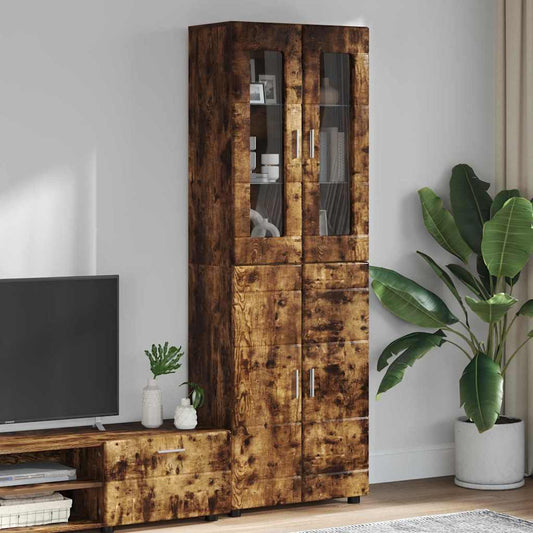 Credenza FLORIN Rovere fumé 60 x 35 x 182 cm Legno multistrato