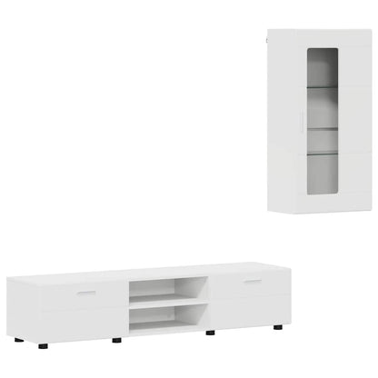 Set mobile TV con cassetto con porta Bianco Legno multistrato