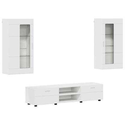 Set mobile TV con porta FLORIN 3 pcs Bianco Legno multistrato | homemem39