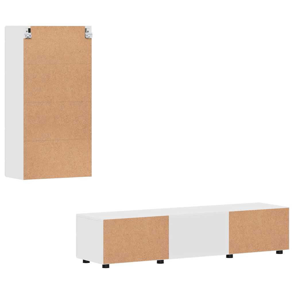 Set mobile TV con cassetto con porta Bianco Legno multistrato