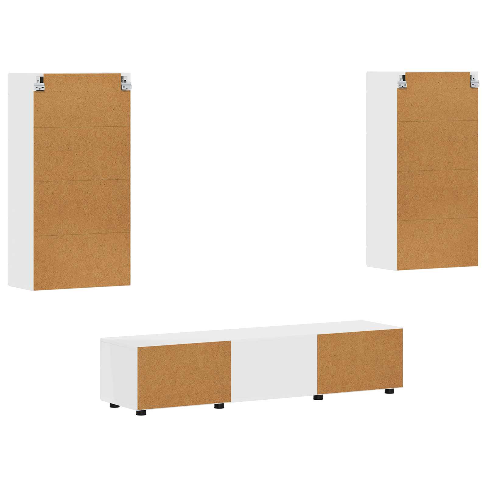 Set mobile TV con porta FLORIN 3 pcs Bianco Legno multistrato | homemem39