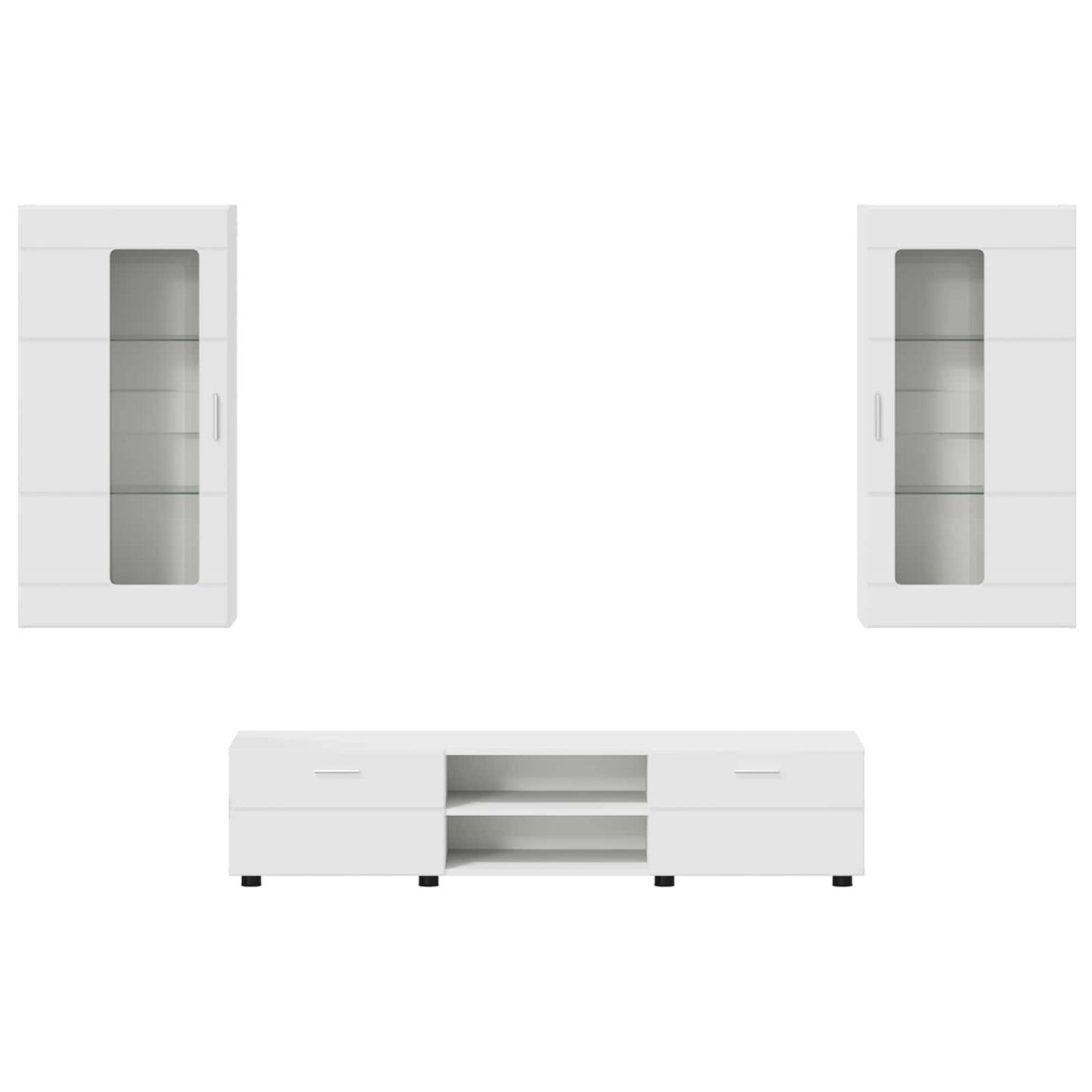 Set mobile TV con porta FLORIN 3 pcs Bianco Legno multistrato | homemem39