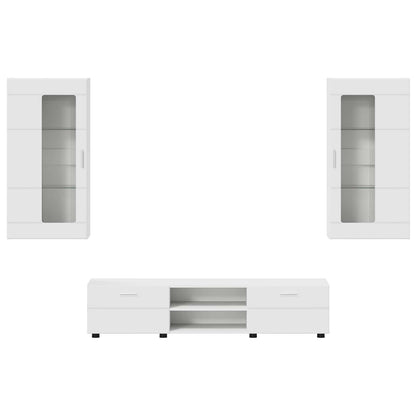 Set mobile TV con porta FLORIN 3 pcs Bianco Legno multistrato | homemem39