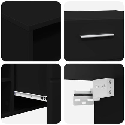 Set mobile TV con cassetto FLORIN 3 pcs Nero Legno multistrato | homemem39