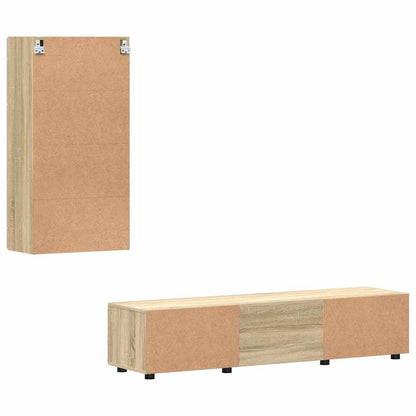 Set mobile TV con cassetto Rovere Sonoma Legno multistrato