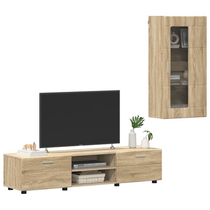 Set mobile TV con cassetto Rovere Sonoma Legno multistrato
