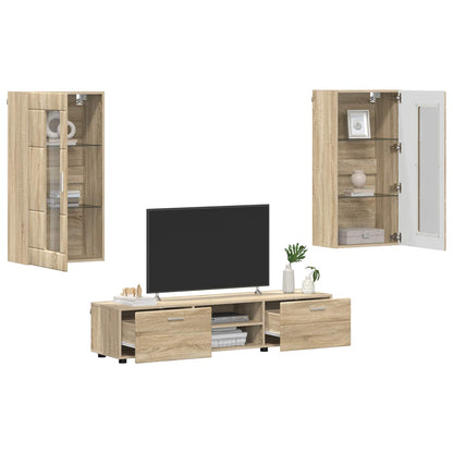 Set mobile TV FLORIN 3 pcs Rovere Sonoma Legno multistrato | homemem39