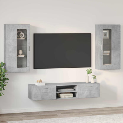 Set mobile TV FLORIN 3 pcs Grigio cemento Legno multistrato | homemem39