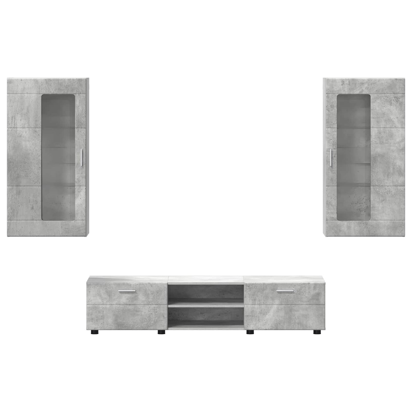 Set mobile TV FLORIN 3 pcs Grigio cemento Legno multistrato | homemem39