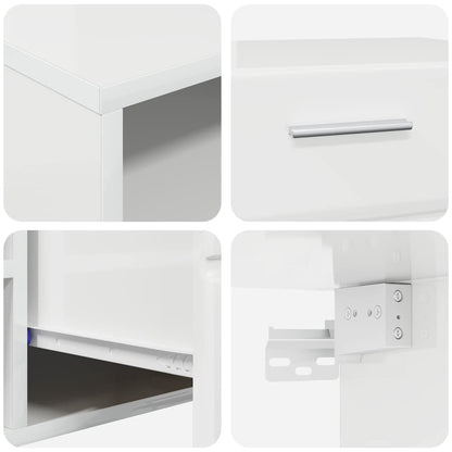 Set mobile TV FLORIN 3 pcs Bianco Lucido Legno multistrato | homemem39