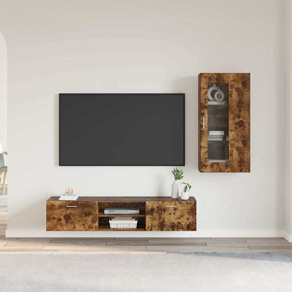 Set mobile TV con cassetto Rovere fumé Legno multistrato