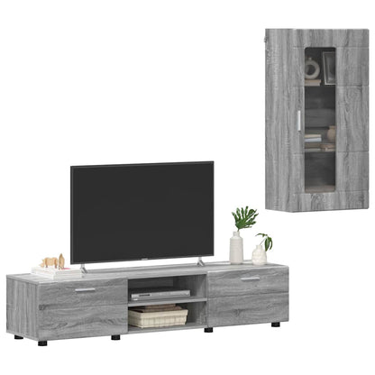 Set mobile TV con cassetto Grigio Sonoma Legno multistrato