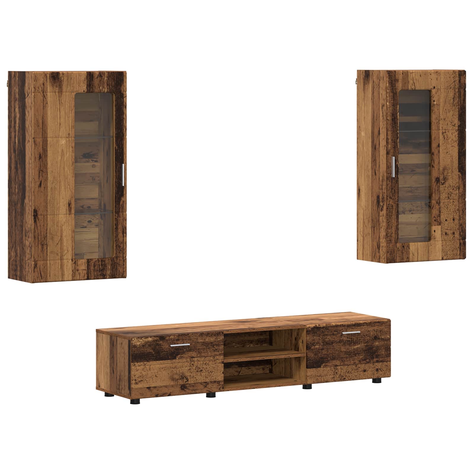 Set mobile TV FLORIN 3 pcs Legno vecchio Legno multistrato | homemem39