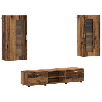 Set mobile TV FLORIN 3 pcs Legno vecchio Legno multistrato | homemem39