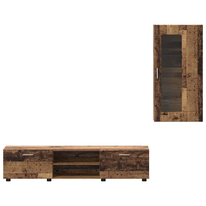 Set mobile TV con cassetto Legno vecchio Legno multistrato