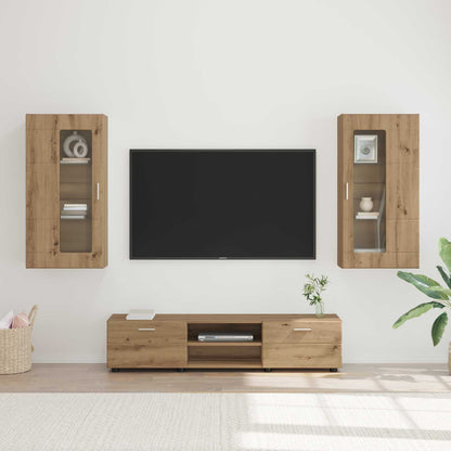 Set mobile TV FLORIN 3 pcs Rovere artigianale Legno multistrato | homemem39