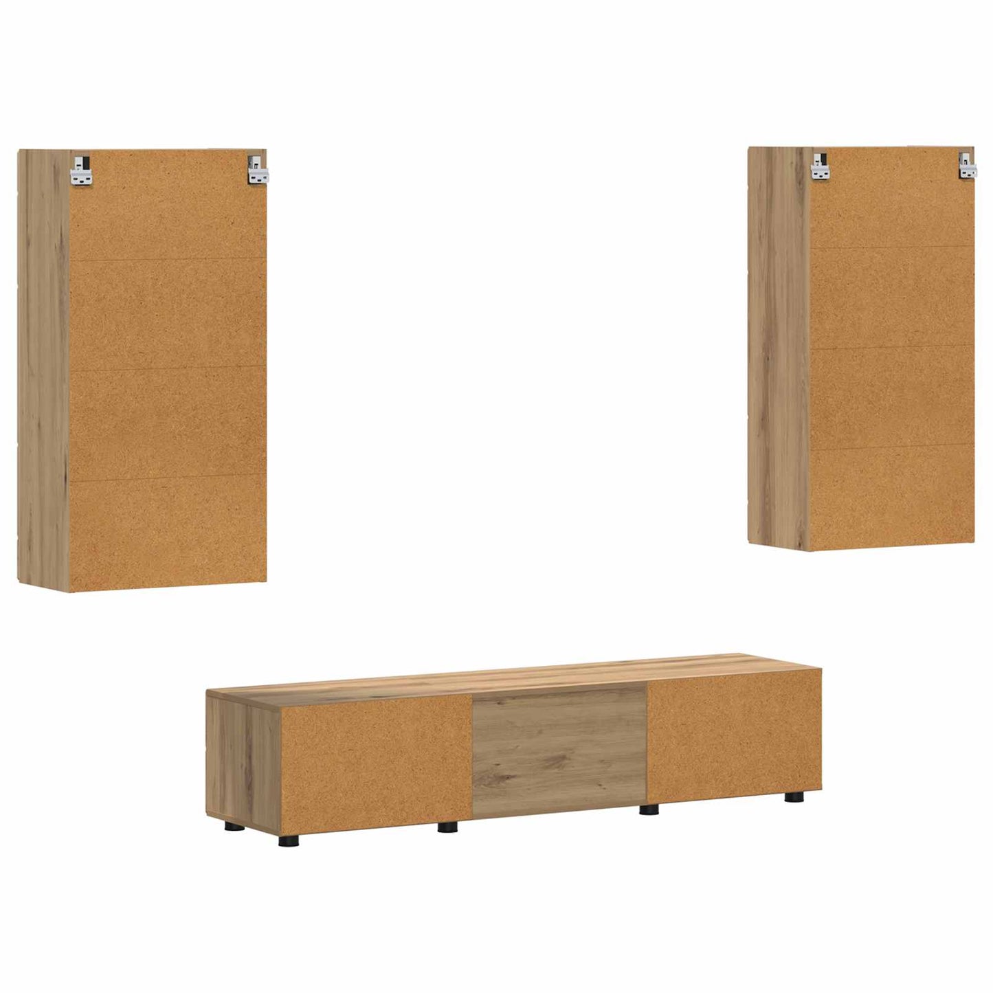 Set mobile TV FLORIN 3 pcs Rovere artigianale Legno multistrato | homemem39