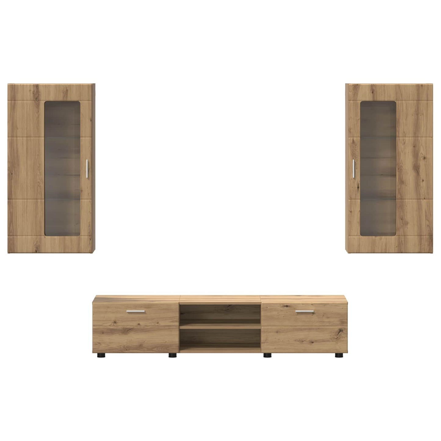 Set mobile TV FLORIN 3 pcs Rovere artigianale Legno multistrato | homemem39