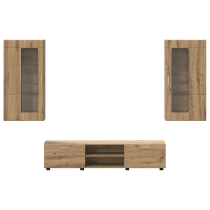 Set mobile TV FLORIN 3 pcs Rovere artigianale Legno multistrato | homemem39