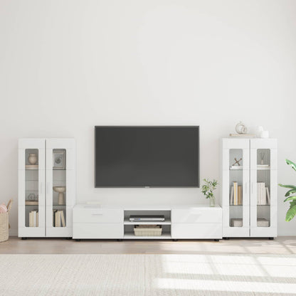 Set mobile TV con porta FLORIN 3 pcs Bianco Legno multistrato | homemem39