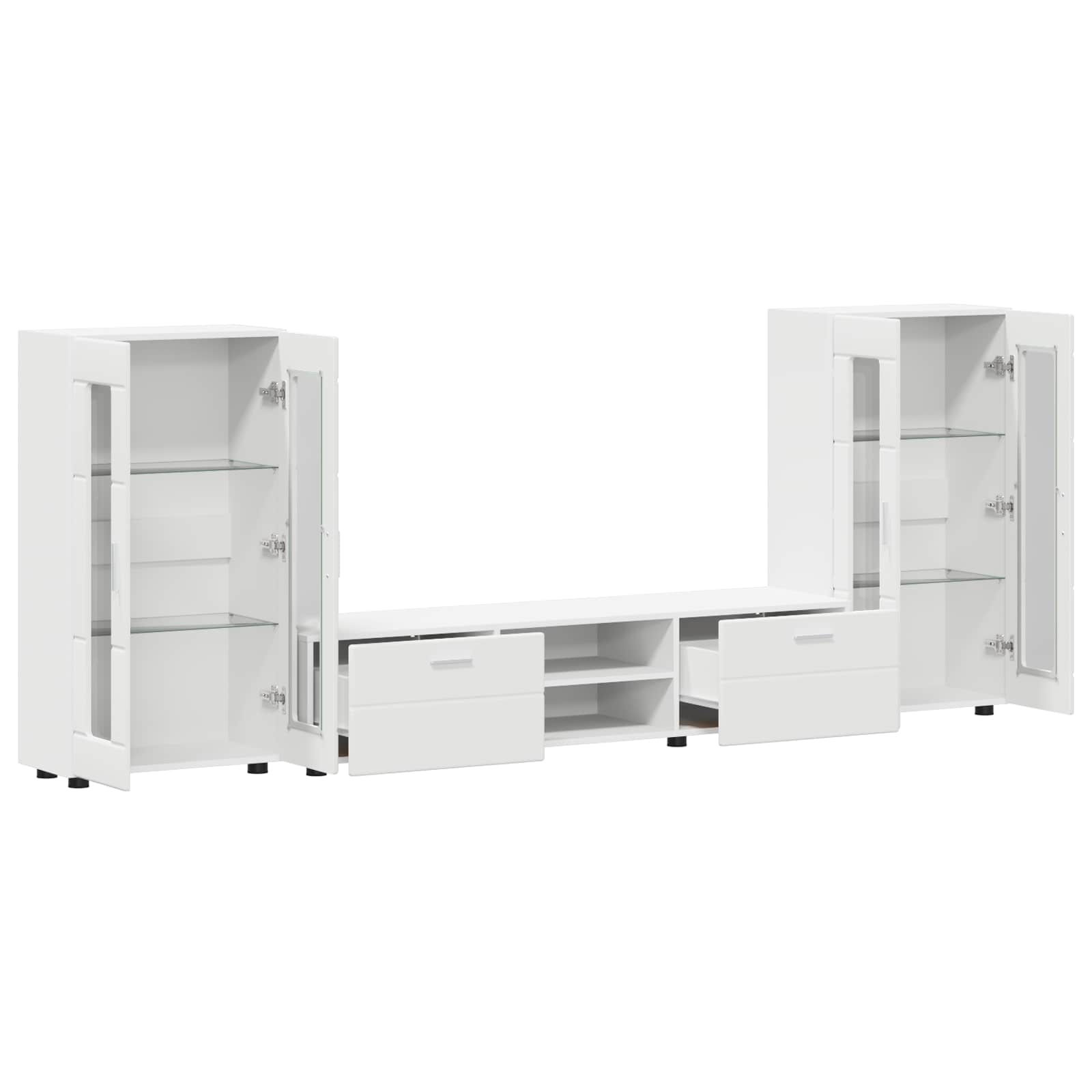 Set mobile TV con porta FLORIN 3 pcs Bianco Legno multistrato | homemem39