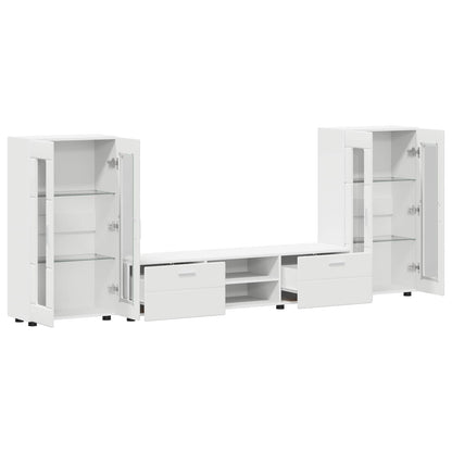 Set mobile TV con porta FLORIN 3 pcs Bianco Legno multistrato | homemem39