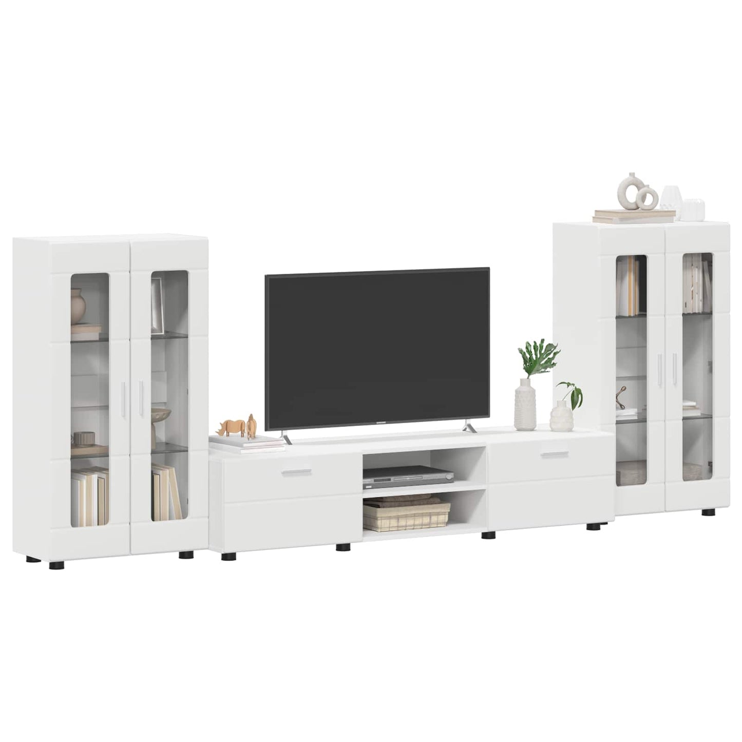 Set mobile TV con porta FLORIN 3 pcs Bianco Legno multistrato | homemem39