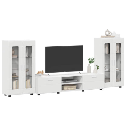 Set mobile TV con porta FLORIN 3 pcs Bianco Legno multistrato | homemem39