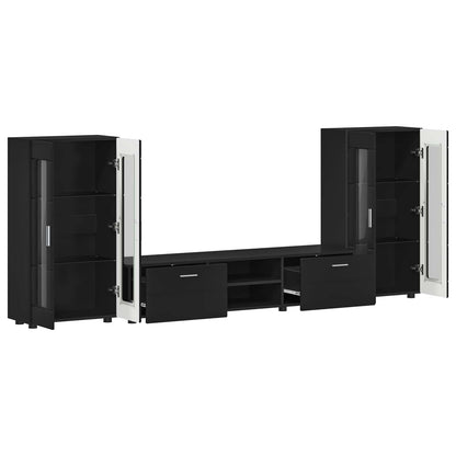 Set mobile TV con cassetto FLORIN 3 pcs Nero Legno multistrato | homemem39