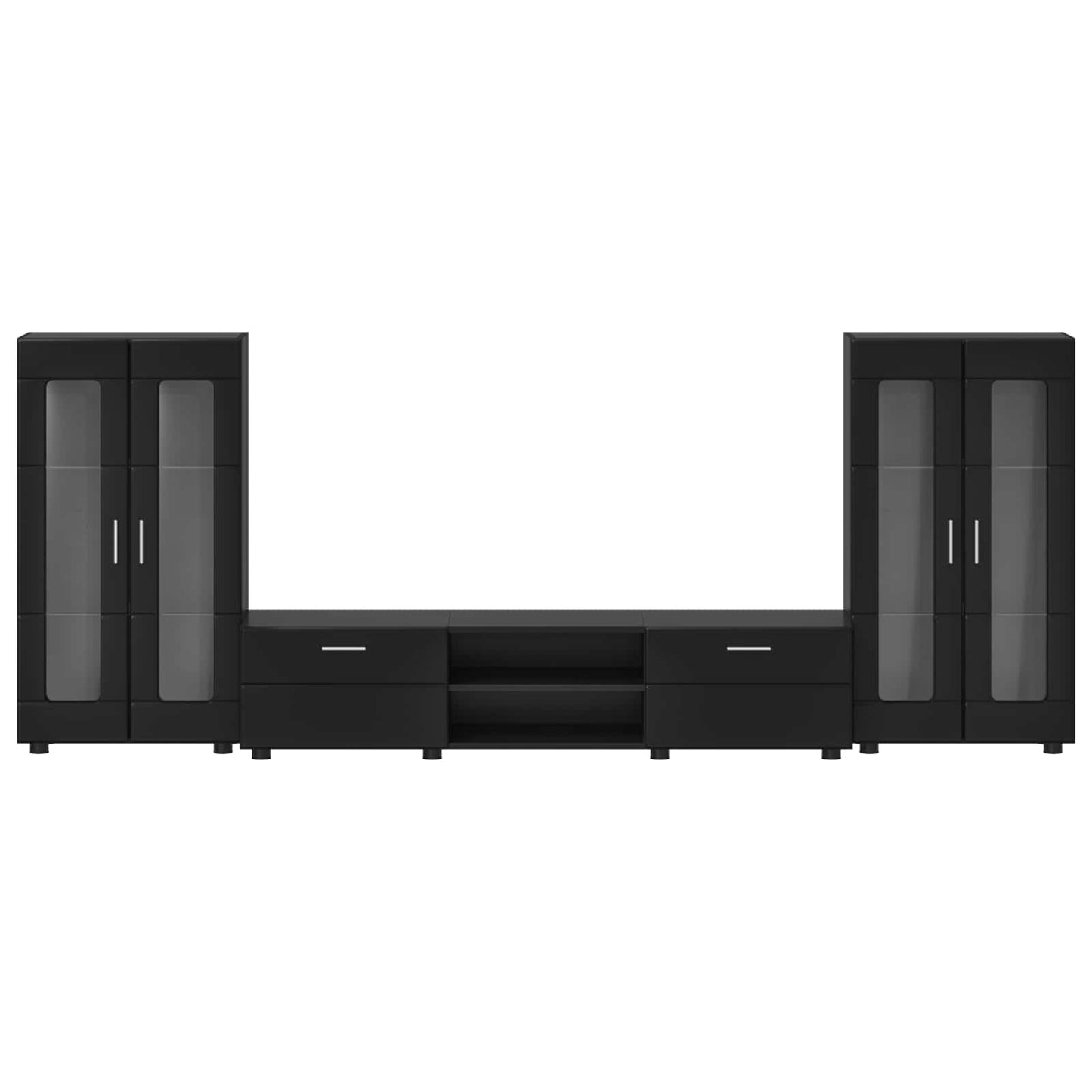 Set mobile TV con cassetto FLORIN 3 pcs Nero Legno multistrato | homemem39