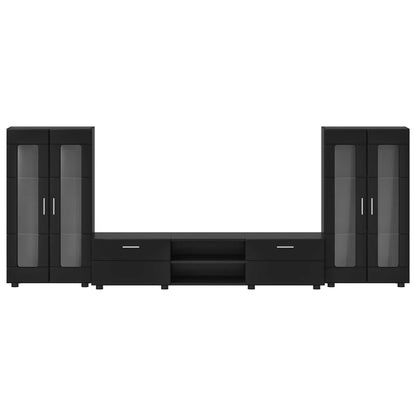 Set mobile TV con cassetto FLORIN 3 pcs Nero Legno multistrato | homemem39