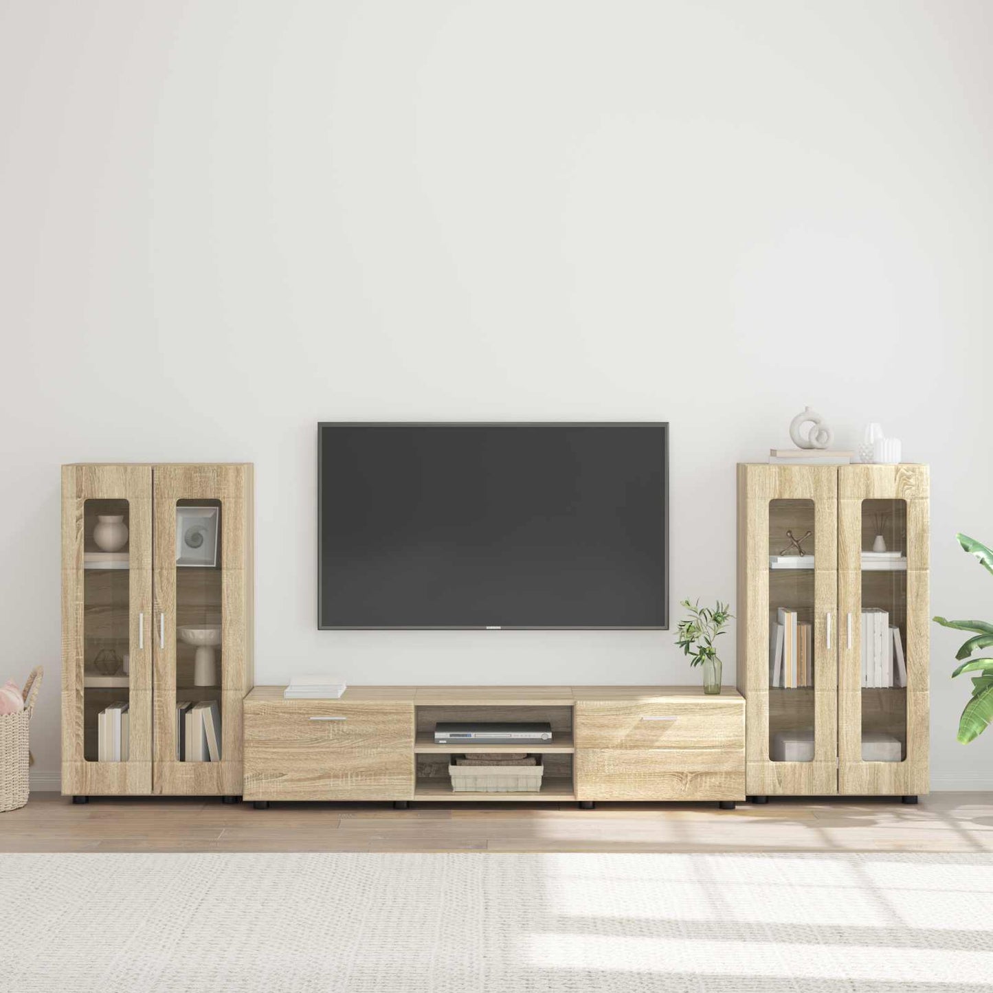 Set mobile TV FLORIN 3 pcs Rovere Sonoma Legno multistrato | homemem39