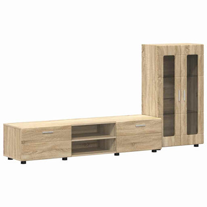 Set mobile TV con cassetto Rovere Sonoma Legno multistrato